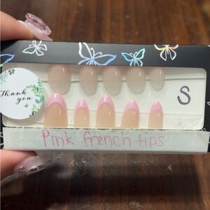 Pink French tips gel x nails